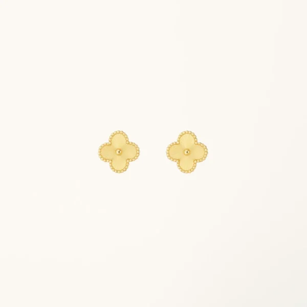 [ZYRONO] CLOVER MINI 9.5MM LASER EARRINGS FREE SHIPPING