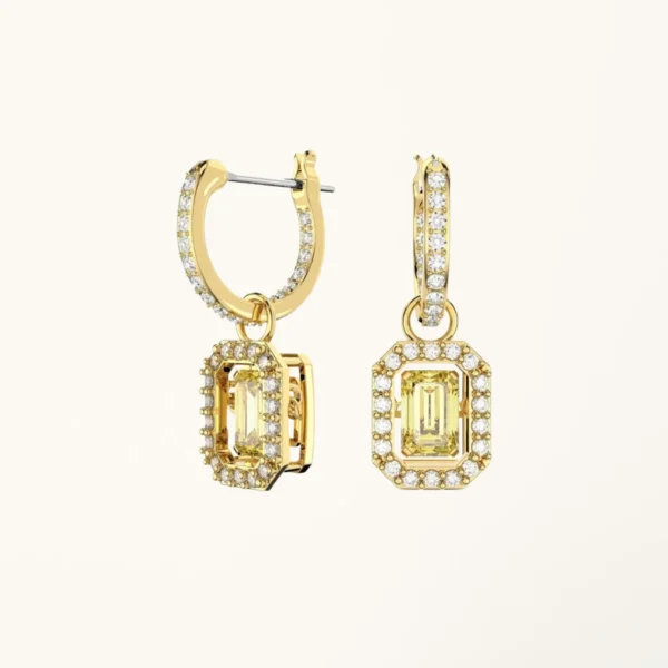 [ZYRONO] MILLENIA DROP OCTAGON CUT ROSE GOLD EARRINGS CDE3075RG FREE SHIPPING