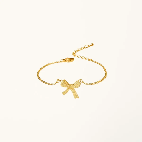 [ZYRONO] BOW GOLD BRACELET CDE2030SV FREE SHIPPING