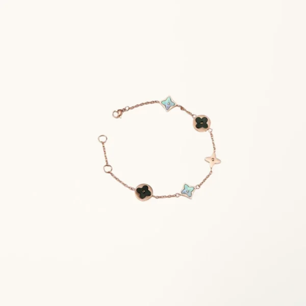 [ZYRONO] FOUR LEAF FLOWER BRACELET WOMEN'S BRACELET SILVER CDE2020RG.BL FREE SHIPPING