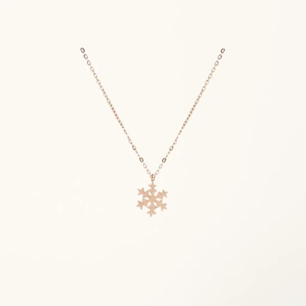 [ZYRONO] ROMANTIC SNOWFLAKE NECKLACE ROSE GOLD CDE6033RG FREE SHIPPING