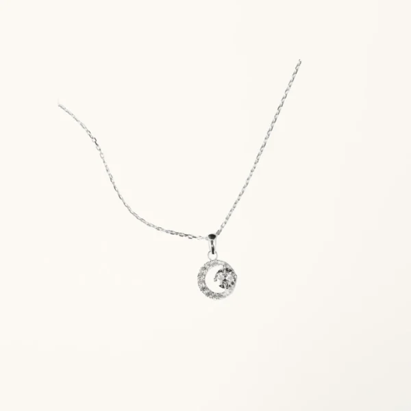 [ZYRONO] STERLING SILVER MOON PENDANT NECKLACE FOR WOMEN – PREMIUM GEMSTONE DESIGN FREE SHIPPING