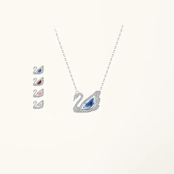 ZYRONO STERLING SILVER SWAN NECKLACE FOR WOMEN – SPARKLING COLOR-CHANGING GEMSTONE YOU FREE SHIPPING