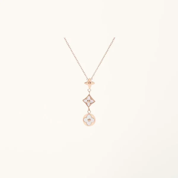 [ZYRONO] FOUR LEAVES NECKLACE ROSE GOLD CDE6025RG FREE SHIPPING