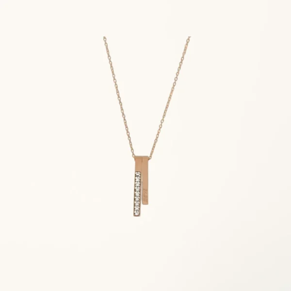 [ZYRONO] LOVE STICK ROSE GOLD NECKLACE CDE6038RG FREE SHIPPING