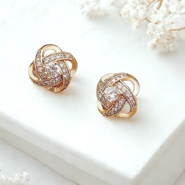 Zyrono 925 Silver Earrings for Women, Twisted Edge Accessories, Stone Earrings, Jewelry Accessories Free Shipping