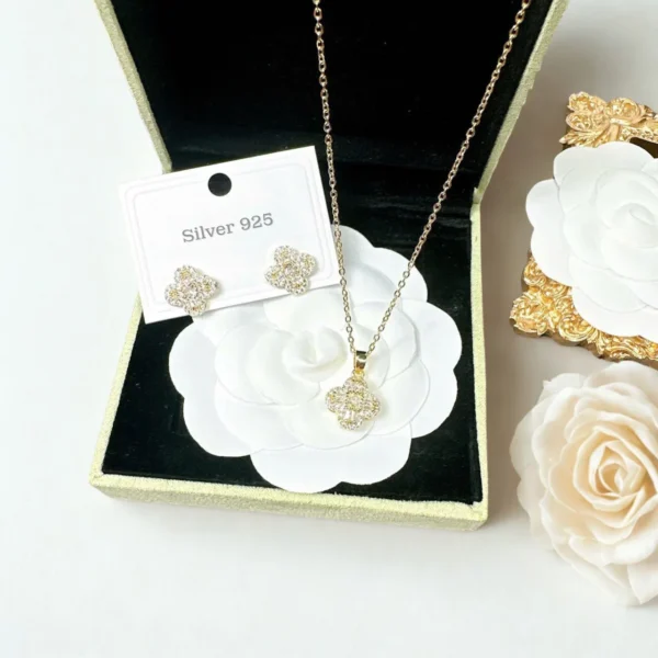 [Zyrono] 925 Sterling Silver Luxury Jewelry Set – Earrings & Necklace for Women Free Shipping