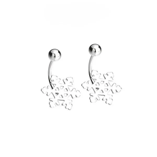 [Zyrono] Twisted Lock Snowflake Shaped Silver women's earrings CDE3108SV Free Shipping