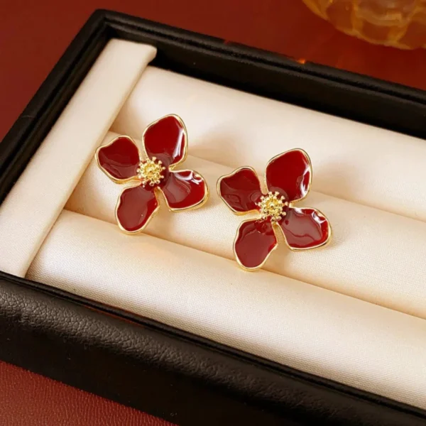 Zyrono 925 Silver Earrings For Women Big Flower Shape, Jewelry 9098 Free Shipping