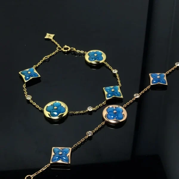 [Zyrono] JEWELRY STAR AND SUN 4 MOTIF BLUE BRACELET Free Shipping