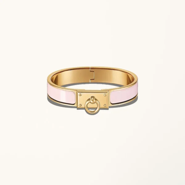 [ZYRONO] H RING LOCK BRACELET 12MM LIGHT PINK FREE SHIPPING