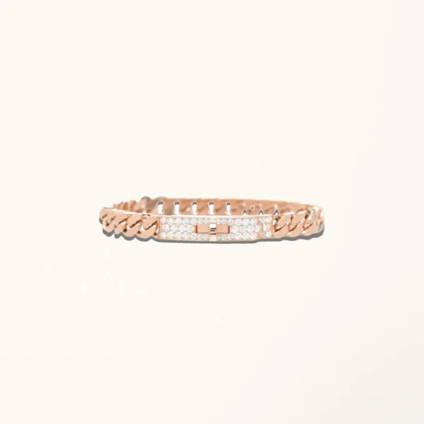 [ZYRONO] KELLY CHAIN PINK GOLD DIAMONDS BRACELET FREE SHIPPING