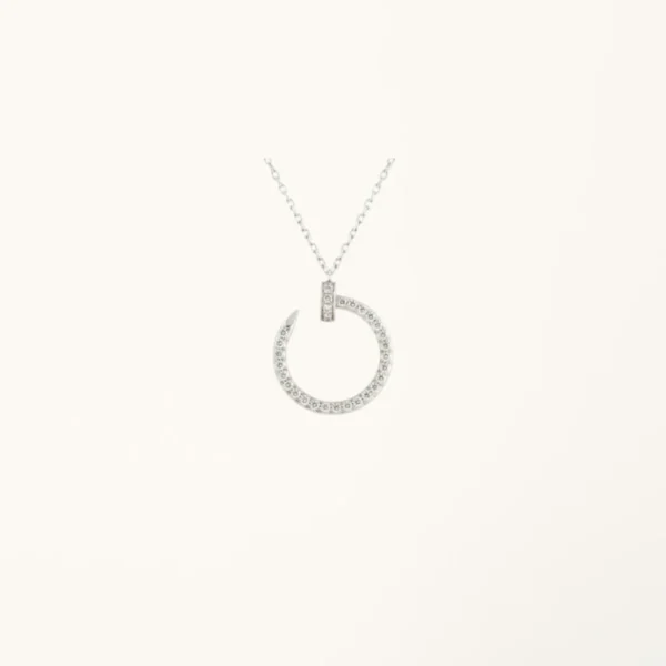[ZYRONO] JUSTE NECKLACE SILVER DIAMONDS FREE SHIPPING