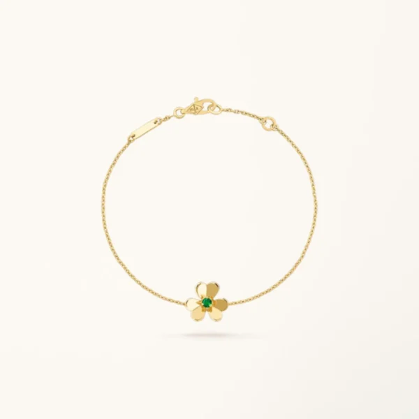 [ZYRONO] FRIVOLE GOLD FLOWER PINK MALACHITE BRACELET FREE SHIPPING