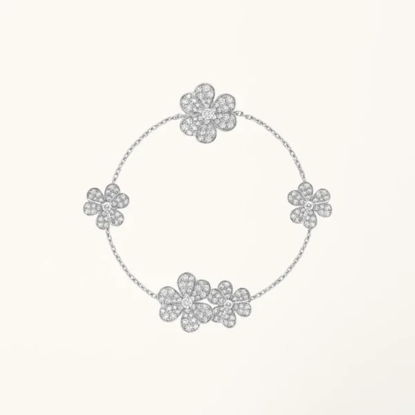 [ZYRONO] FRIVOLE SILVER 5 FLOWERS BRACELET FREE SHIPPING
