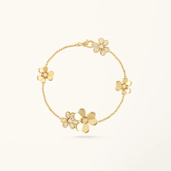 [ZYRONO] FRIVOLE GOLD 5 FLOWERS BRACELET FREE SHIPPING