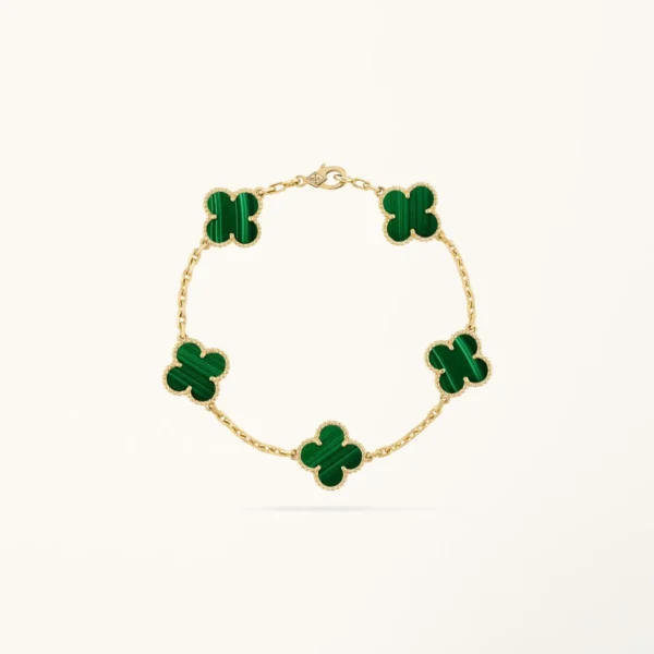 [ZYRONO] CLOVER MALACHITE BRACELET 5 MOTIFS FREE SHIPPING