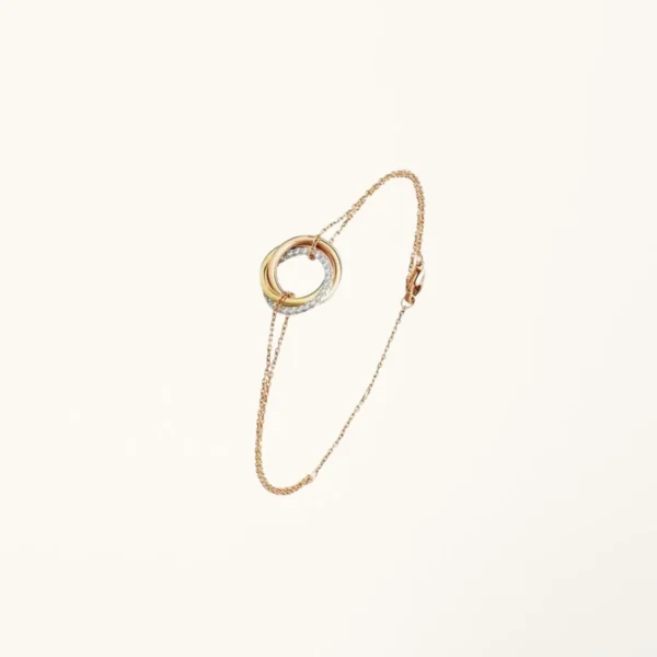 [ZYRONO] TRINITY BRACELET GOLD SILVER PINK GOLD DIAMONDS FREE SHIPPING