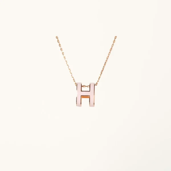 [ZYRONO] POP H PEDANT PINK GOLD FREE SHIPPING