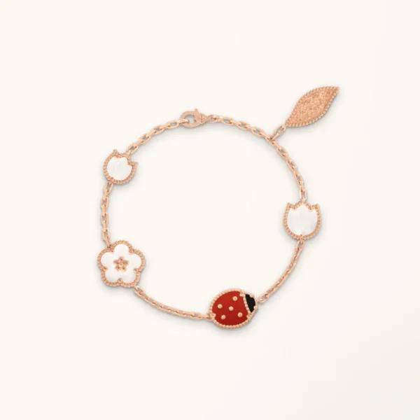 [ZYRONO] LUCKY SPRING PINK GOLD BRACELET 5 MOTIFS FREE SHIPPING