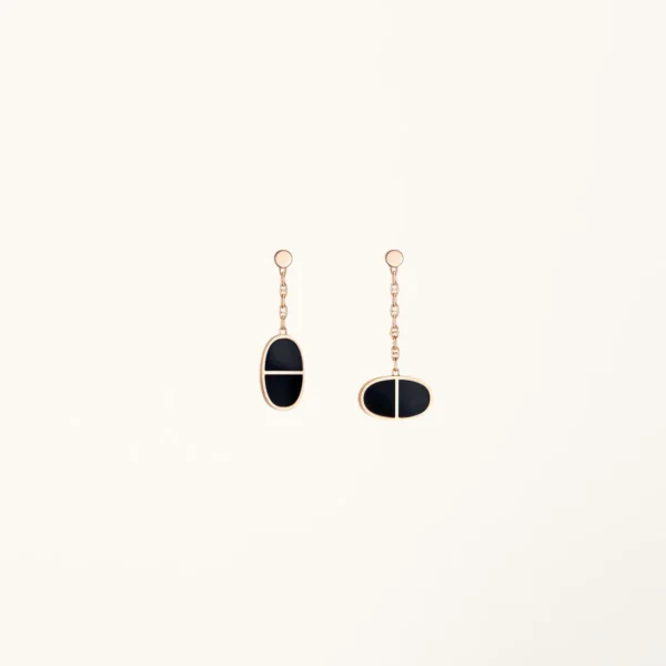 [ZYRONO] CHAINE VERSO BLACK CERAMIC EARRINGS FREE SHIPPING