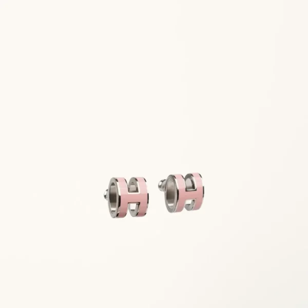 [Zyrono] MINI POP H SILVER EARRINGS PINK