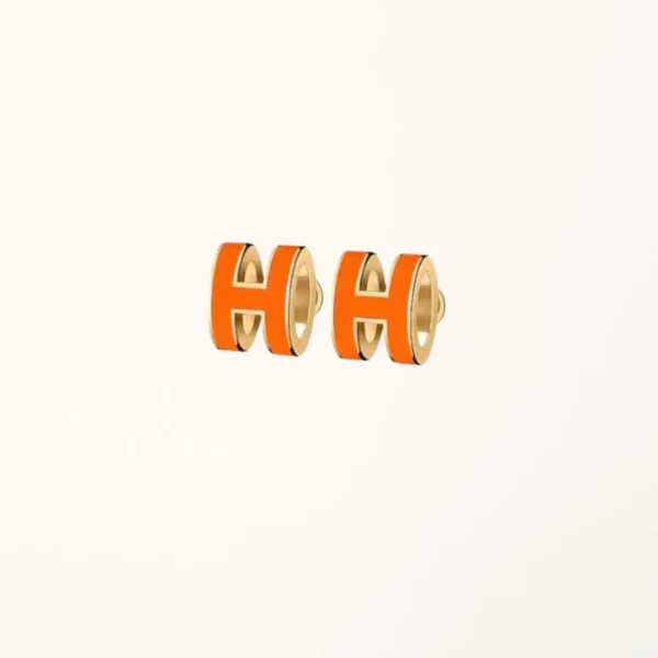[ZYRONO] MINI POP H EARRINGS ORANGE FREE SHIPPING