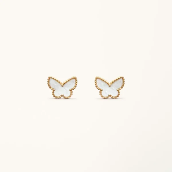 [ZYRONO] SWEET BUTTERFLY EARSTUDS GOLD MOP FREE SHIPPING