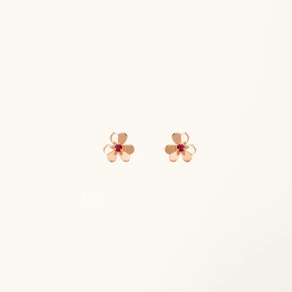 [ZYRONO] FRIVOLE PINK GOLD FLOWER DIAMOND EARRINGS FREE SHIPPING