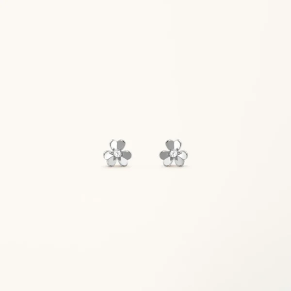 [ZYRONO] FRIVOLE MINI SILVER FLOWER EARRINGS FREE SHIPPING