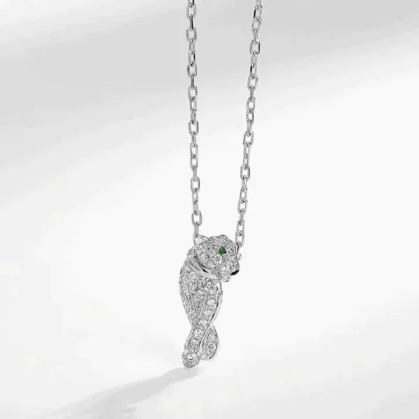 [Zyrono] PANTHERE PENDANT SILVER DIAMOND NECKLACE FREE SHIPPING