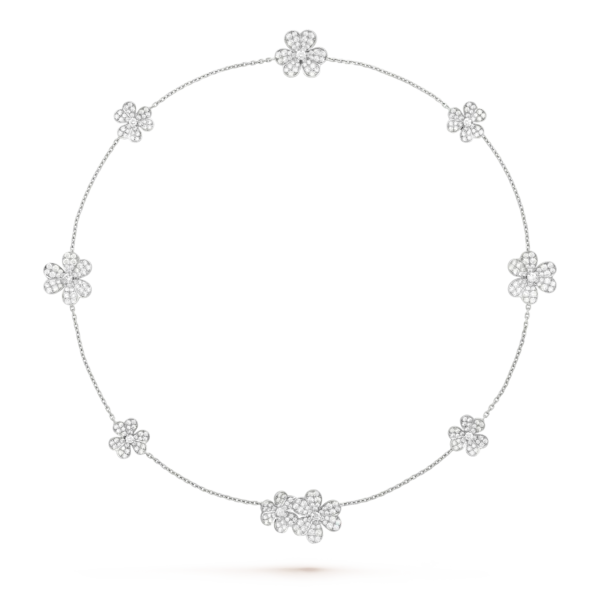 [Zyrono] FRIVOLE SILVER 9 FLOWERS NECKLACE FREE SHIPPING