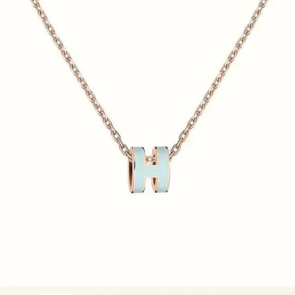 [Zyrono] POP H LIGHT BLUE NECKLACE FREE SHIPPING