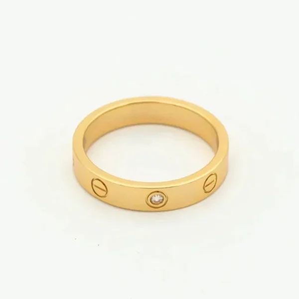 [Zyrono] LOVE RING 4MM 1 DIAMOND PINK GOLD