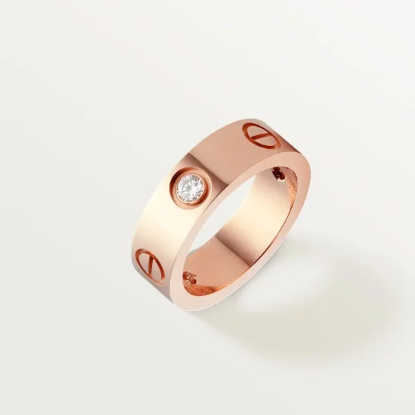 [Zyrono] LOVE RING 5.5MM 3 DIAMONDS PINK GOLD
