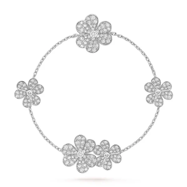[Zyrono] FRIVOLE SILVER 5 FLOWERS BRACELET FREE SHIPPING
