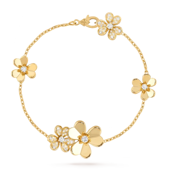 [Zyrono] FRIVOLE GOLD 5 FLOWERS BRACELET FREE SHIPPING