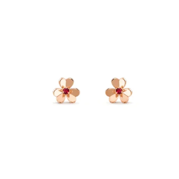 [Zyrono] FRIVOLE PINK GOLD FLOWER PINK EARRINGS FREE SHIPPING