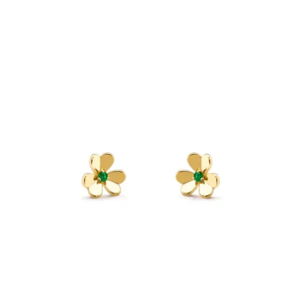 [Zyrono] FRIVOLE GOLD FLOWER MALACHITE EARRINGS FREE SHIPPING