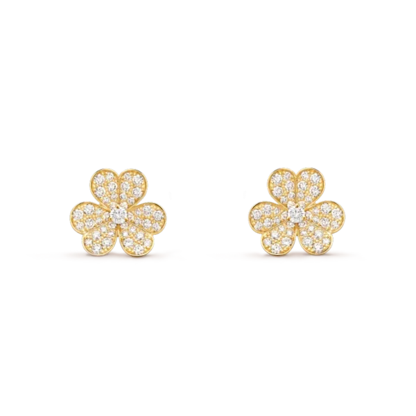[Zyrono] FRIVOLE GOLD FLOWER DIAMOND EARRINGS FREE SHIPPING