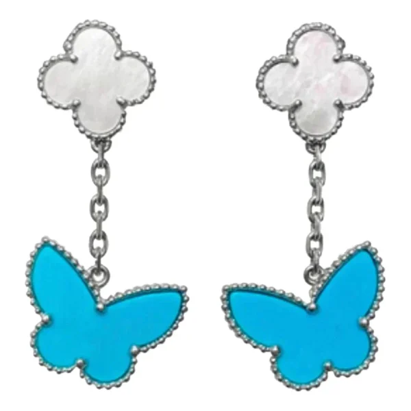 [Zyrono] LUCKY BUTTERFLY MOP TURQUOISE EARRINGS FREE SHIPPING