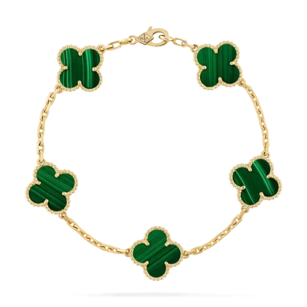 [Zyrono] CLOVER MALACHITE BRACELET 5 MOTIFS FREE SHIPPING