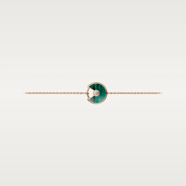 [Zyrono] AMULETTE MALACHITE PINK GOLD BRACELET FREE SHIPPING