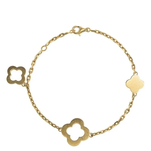 [Zyrono] PURE CLOVER GOLD BRACELET 3 MOTIFS FREE SHIPPING