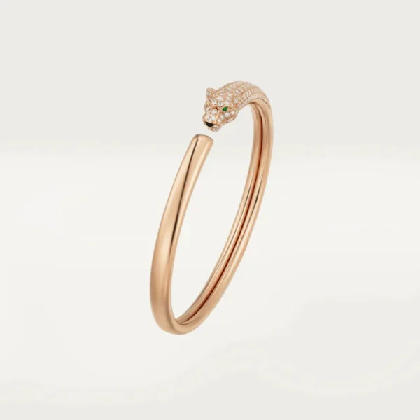 [Zyrono] PANTHERE PINK GOLD DIAMOND OPEN BRACELET FREE SHIPPING