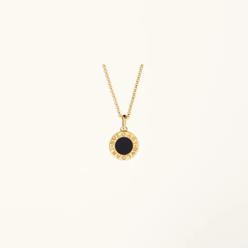 BVLGARI NECKLACE WITH 18 KT YELLOW GOLD CHAIN AND 18 KT YELLOW GOLD PENDANT SET WITH ONYX 3
