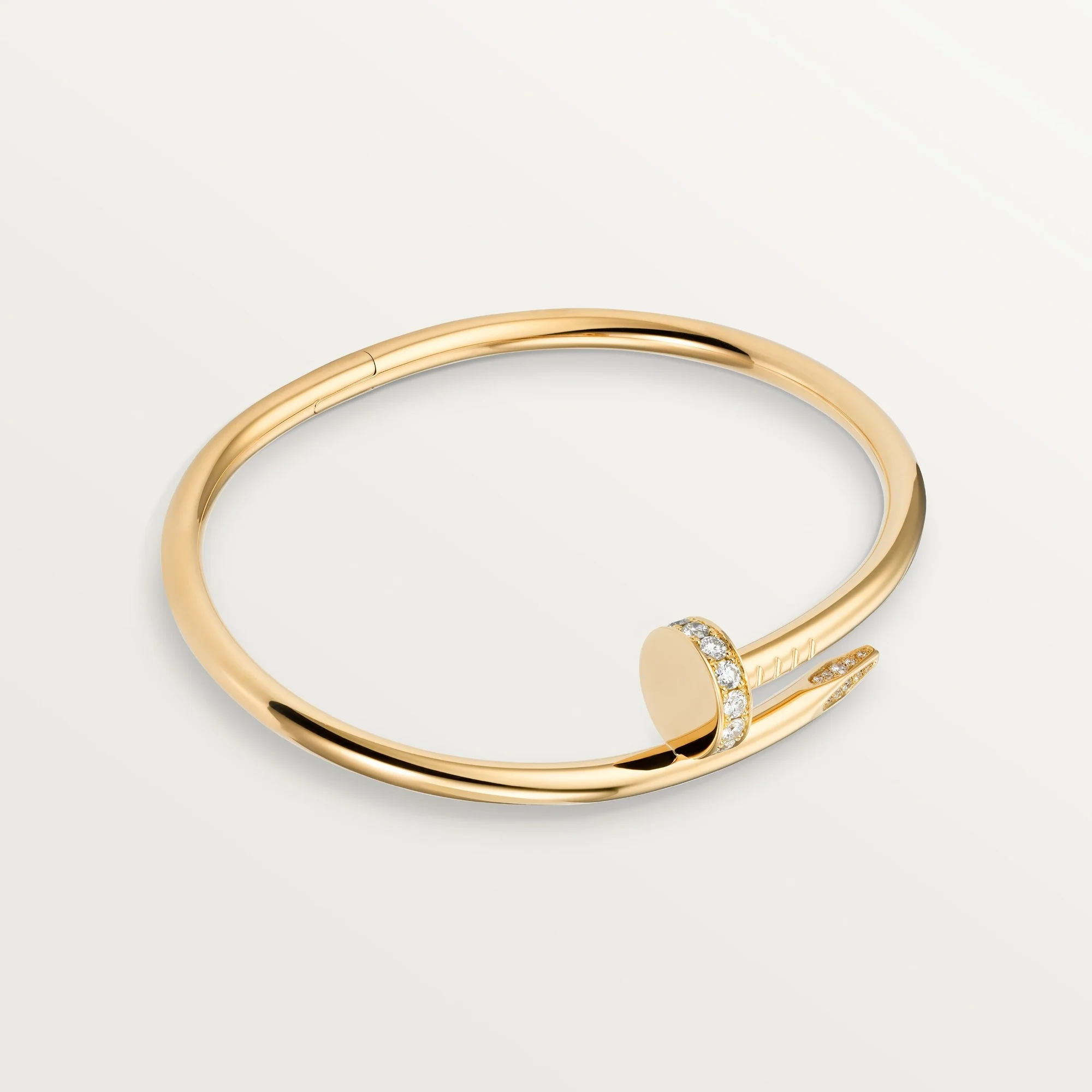 Elegant Golden Nail-Inspired Bangle with Sparkling Crystals, Classic Model - qualiti1 Elegant Golden Nail Inspired Bangle with Sparkling Crystals Classic Model qualiti1