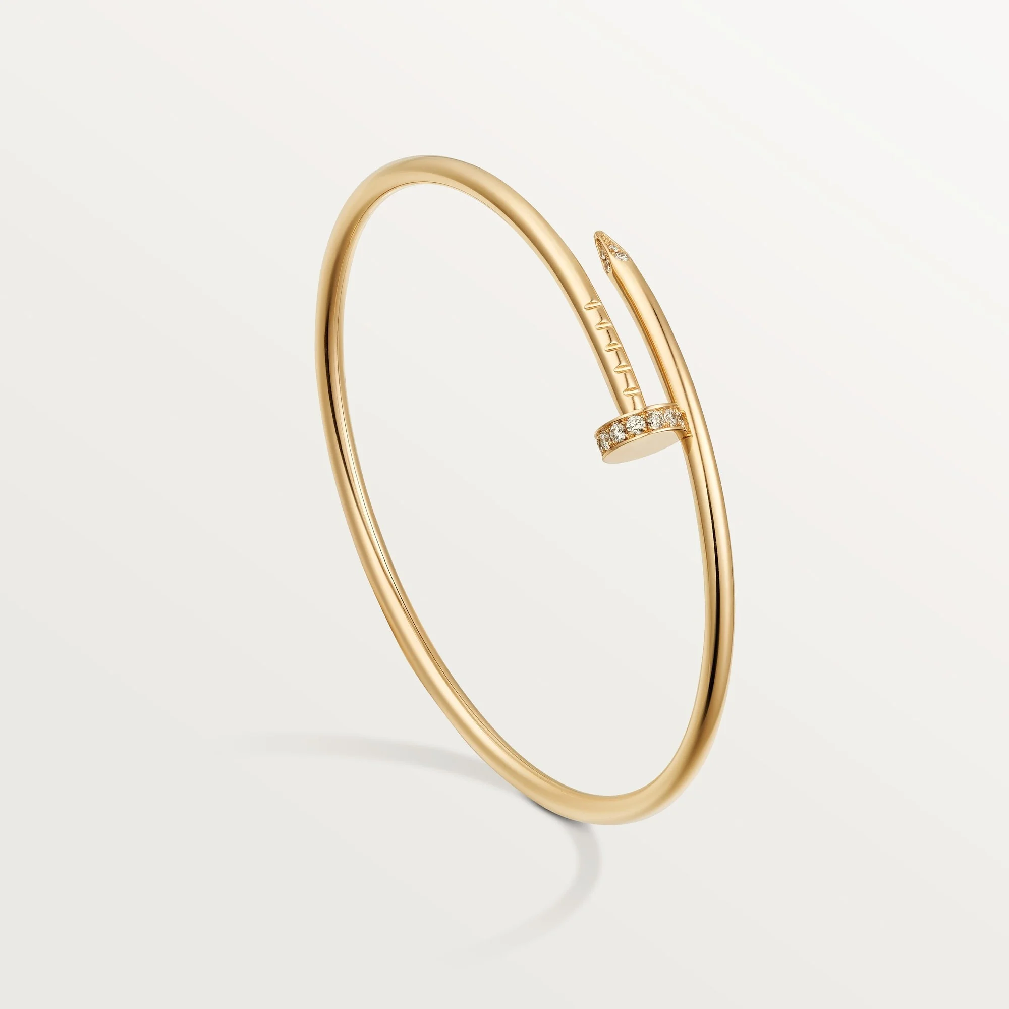 Elegant Golden Nail-Inspired Bangle with Sparkling Crystals, Small Model - qualiti 02 Elegant Golden Nail Inspired Bangle with Sparkling Crystals Small Model qualiti 02