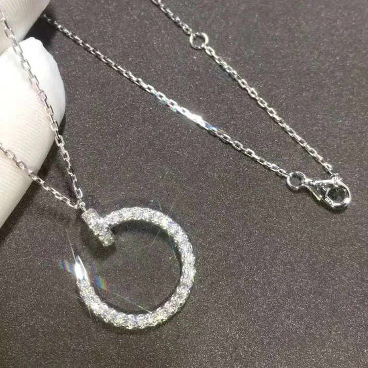 [ZYRONO] INFINITE GRACE IN WHITE GOLD – ARTISTIC OPEN CIRCLE NECKLACE WITH CRYSTAL TOUCH photo review
