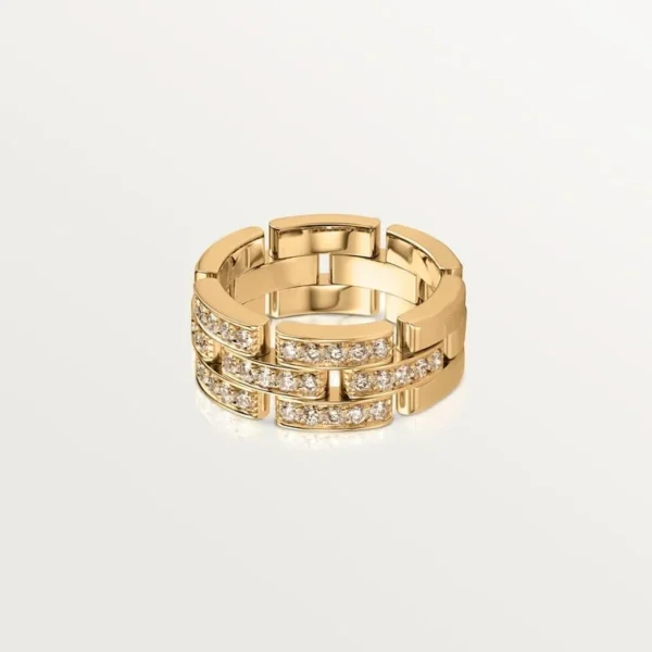 [ZYRONO] GOLD GRID OF BRILLIANCE – ARCHITECTURAL RING WITH LAYERED SPARKLE